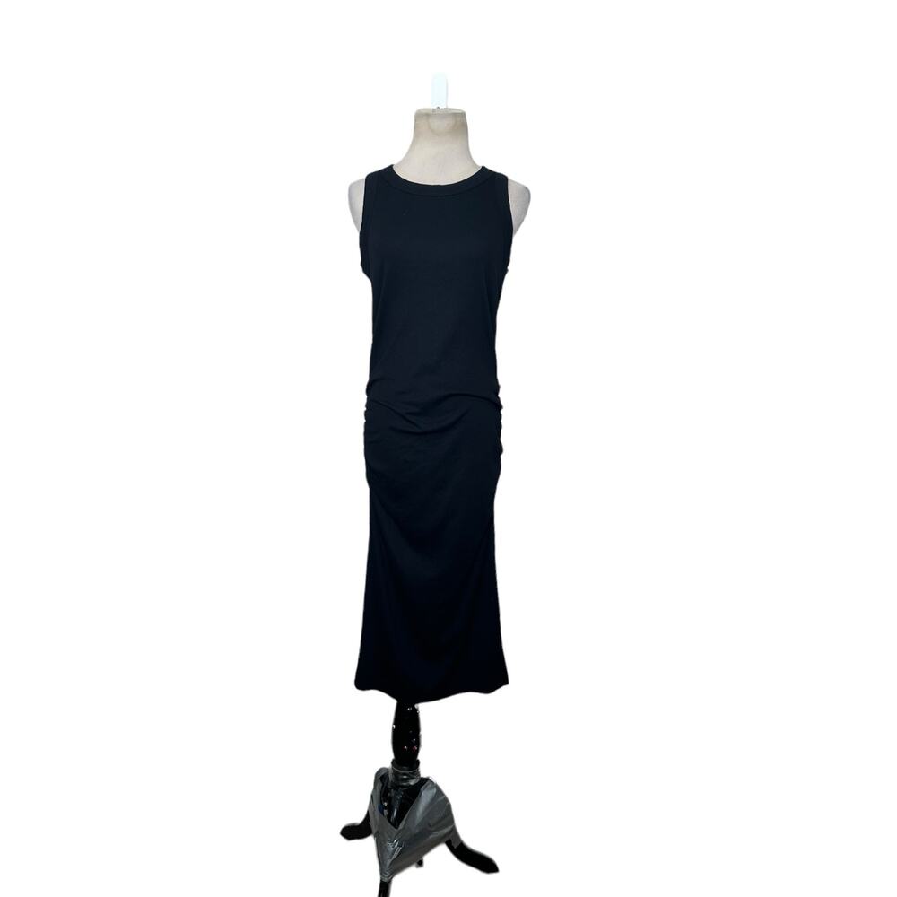 Michael Stars black knit bodycon sleeveless midi dress size Large